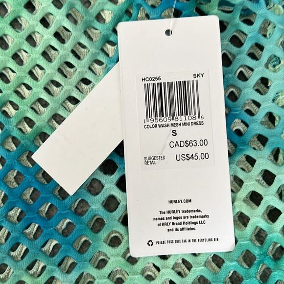 Hurley Women’s Color Wash Mesh Mini Dress Coverup - Picture 7 of 7